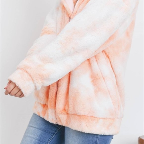 BOHO DOLLZ Teddy Sherpa Jacket peach - Picture 3 of 7